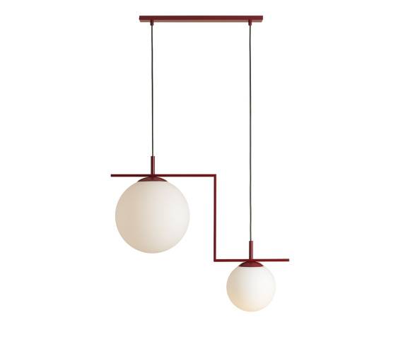 Lampa wisząca ZAC 2 RED WINE MATTE 1038H15_2 oprawa w kolorze czerwonym ALDEX