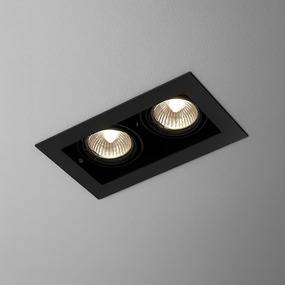 WYPRZEDAŻ Oczko halogenowe SQUARES 50x2 230V oprawa wpuszczana 36812-0000-U8-PH-12 AQform podwójna oprawa w kolorze czarnym