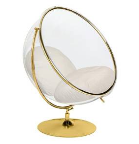 Fotel BUBBLE STAND 2 GOLD VELVET poduszka beżowa