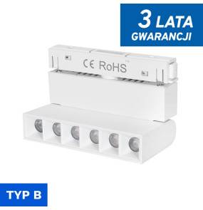 Lampa z diodami do szyn magnetycznych 6W 4000K DDCX-GDZD6 - TYP B w kolorze białym DL