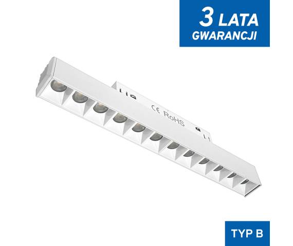Lampa z diodami do szyn magnetycznych 12W 4000K DDCX-GS12-220 - TYP B w kolorze białym DL