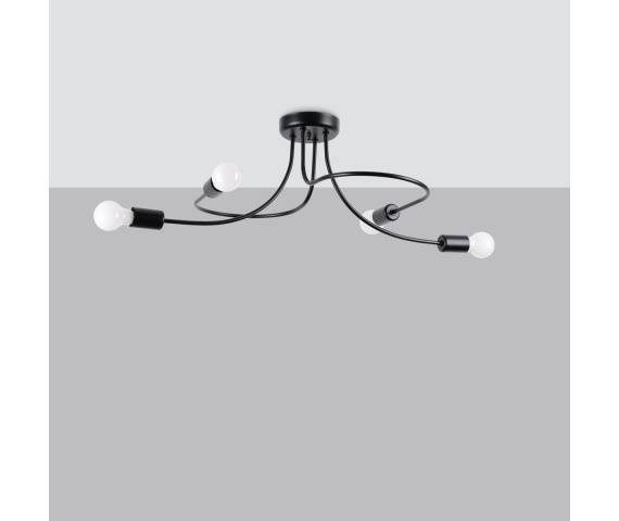 Lampa sufitowa LEVAR 4 SL.1455 oprawa w kolorze czarnym SOLLUX LIGHTING