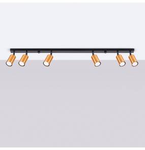 Plafon WINX 6L SL.1380 oprawa w kolorze czerni i miedzi SOLLUX LIGHTING