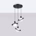 Lampa wisząca HYPERION 3PSL.1359 oprawa w koloże czarnym z białymi kloszami SOLLUX LIGHTING