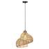 Lampa wisząca SHELLA  LP-1806/1P 40cm oprawa w kolorze czarnym z ratanowym abażurem LIGHT PRESTIGE