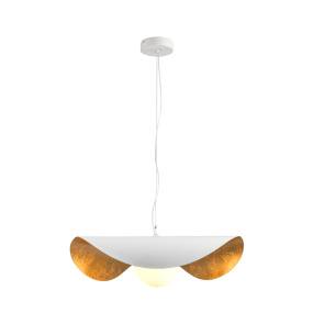 Lampa wisząca ENZO biało złota 40 cm