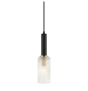Lampa wisząca Perola PND-43309-1 BK+BR oprawa w kolorze czarnym z elementami złota ITALUX