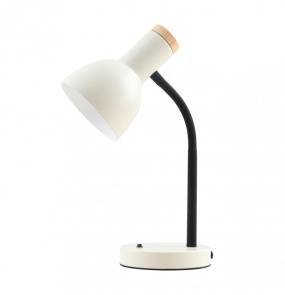 Lampa stołowa Senza TB-37263A-BG oprawa w kolorze beżowym z elementami czerni i drewna ITALUX