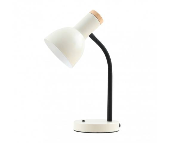 Lampa stołowa Senza TB-37263A-BG oprawa w kolorze beżowym z elementami czerni i drewna ITALUX