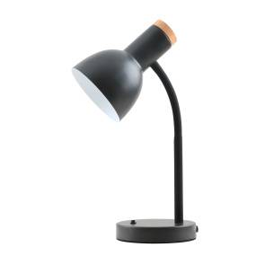 Lampka biurkowa Senza TB-37263A-BK oprawa w kolorze czarnym z elementami drewna ITALUX