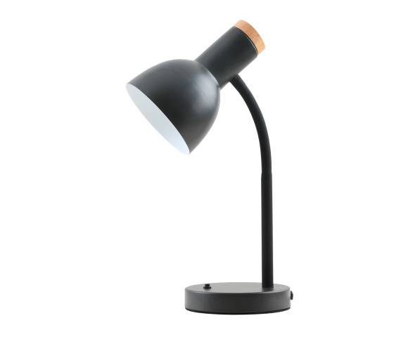 Lampka biurkowa Senza TB-37263A-BK oprawa w kolorze czarnym z elementami drewna ITALUX