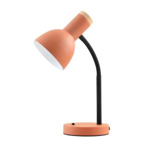 Lampka biurkowa Senza TB-37263A-OG oprawa w kolorze pomarańczowym z elementami czerni i drewna ITALUX