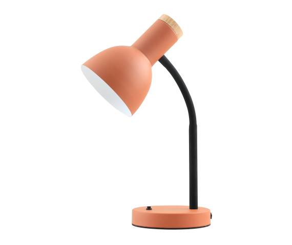 Lampka biurkowa Senza TB-37263A-OG oprawa w kolorze pomarańczowym z elementami czerni i drewna ITALUX
