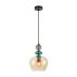 Lampa wisząca Busco PND-30263-1A-BRO-AMB oprawa w kolorze czerni i złota z kolorowym szkłem ITALUX