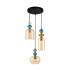 Lampa wisząca Busco PND-30263-3A-BRO-AMB oprawa w kolorze czerni i złota z kolorowym szkłem ITALUX