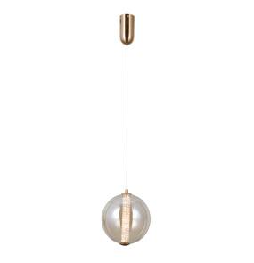 Lampa wisząca Butero PND-34359-M-HBR-AMB oprawa w kolorze złotym z bursztynowym kloszem ITALUX