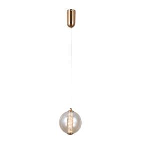 Lampa wisząca Butero PND-34359-S-HBR-AMB oprawa w kolorze złotym z bursztynowym kloszem ITALUX