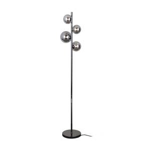 Lampa podłogowa Canello FL-406007-4-BCR oprawa w kolorze czarnym z dymionymi kloszami ITALUX