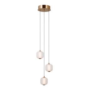 Lampa wisząca Ganti PND-34362-3-HBR-OPAL oprawa w kolorze złotym ITALUX