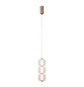 Lampa wisząca Ganti PND-34362-3V-HBR-OPAL oprawa w kolorze złotym ITALUX