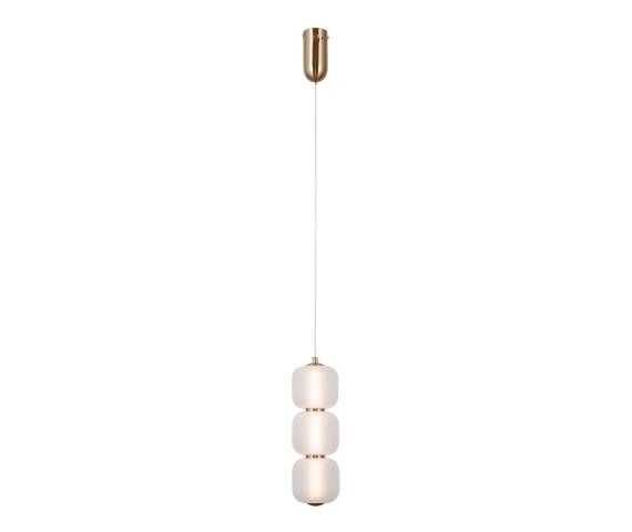 Lampa wisząca Ganti PND-34362-3V-HBR-OPAL oprawa w kolorze złotym ITALUX