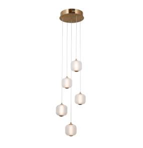 Lampa wisząca Ganti PND-34362-5-HBR-OPAL oprawa w kolorze złotym ITALUX