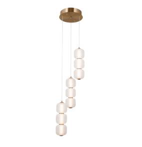 Lampa wisząca Ganti PND-34362-9-HBR-OPAL oprawa w kolorze złotym ITALUX