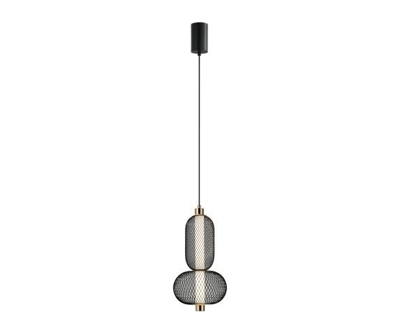 Lampa wisząca Marco PND-84283-2-BK oprawa w kolorze czerni i złota ITALUX