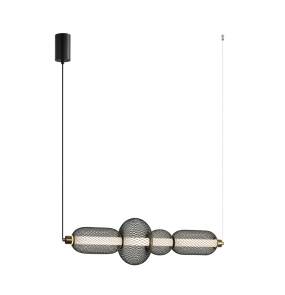 Lampa wisząca Marco PND-84283-4-BK oprawa w kolorze czerni i złota ITALUX