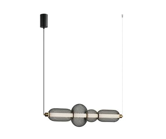 Lampa wisząca Marco PND-84283-4-BK oprawa w kolorze czerni i złota ITALUX