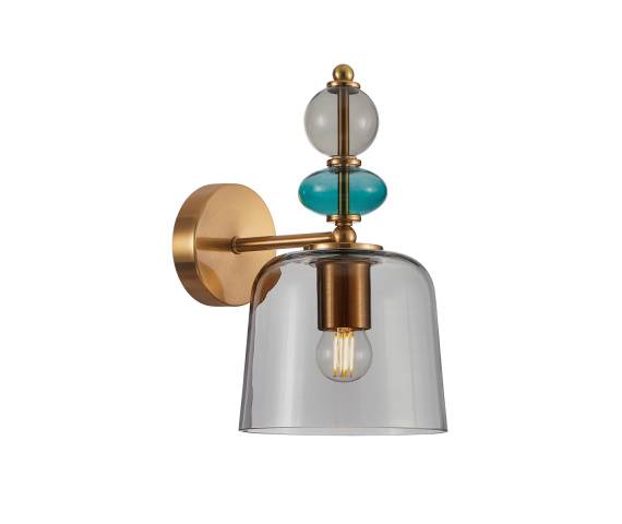 Kinkiet Namos WL-27092B-MC-BRO oprawaw kolorze mosiądzu z kolorowym szkłem ITALUX