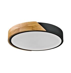 Plafon Nastro PLF-13186-BK-WO oprawa w kolorze czerni i drewna ITALUX