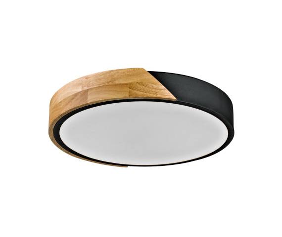 Plafon Nastro PLF-13186-BK-WO oprawa w kolorze czerni i drewna ITALUX