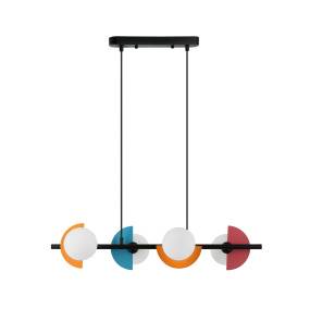 Lampa wisząca Nauti PND-37482-4-MLTI oprawa w kolorze czarnym z kolorowymi elementami ITALUX