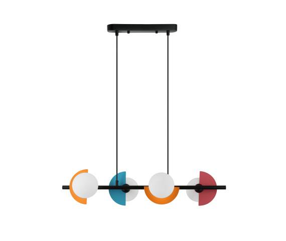 Lampa wisząca Nauti PND-37482-4-MLTI oprawa w kolorze czarnym z kolorowymi elementami ITALUX