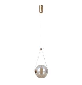 Lampa wisząca Rastia PND-34361-M-HBR-AMB oprawa w kolorze złotym z bursztynowym kloszem ITALUX