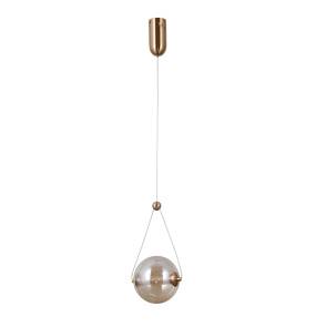Lampa wisząca Rastia PND-34361-S-HBR-AMB oprawa w kolorze złotym z bursztynowym kloszem ITALUX