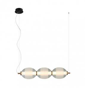 Lampa wisząca Rinot PND-45372-3-WH-CL oprawa w kolorze czerni i złota ITALUX