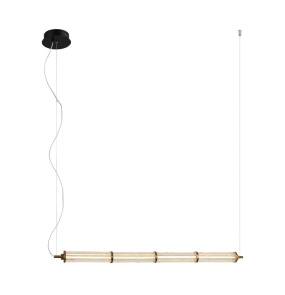 Lampa wisząca Sanpo PND-26384-4-GD-CL oprawa w kolorze czerni i złota ITALUX