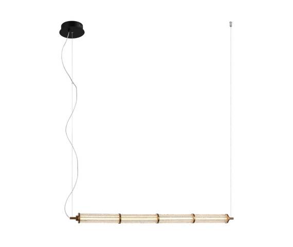 Lampa wisząca Sanpo PND-26384-4-GD-CL oprawa w kolorze czerni i złota ITALUX