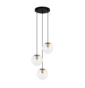 Lampa wisząca Sarpo PND-58867-3S-BK-BRO oprawa w kolorze czerni i mosiądzu ITALUX