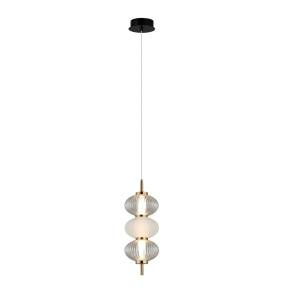 Lampa wisząca Testa PND-84938-3-BK oprawa w kolorze czerni i złota ITALUX
