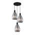 Lampa wisząca Zulo PND-27812-3A-BK-SG oprawa w kolorze czarnym z dymionymi kloszami ITALUX