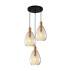Lampa wisząca Zulo PND-27812-3A-BRO-AMB oprawa w kolorze czerni i mosiądzu z bursztynowymi kloszami ITALUX