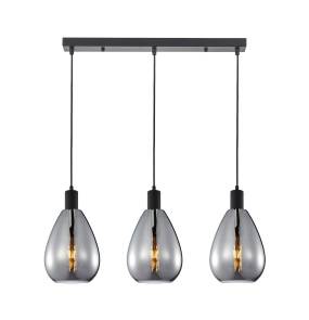 Lampa wisząca Zulo PND-27812-3-BK-SG oprawa w kolorze czarnym z dymionymi kloszami ITALUX