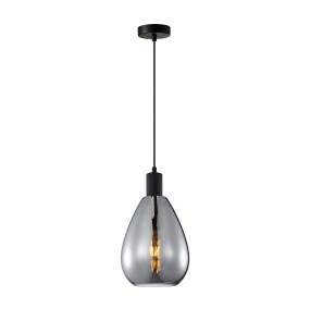 Lampa wisząca Zulo PND-27812-BK-SG oprawa w kolorze czarnym z dymionym kloszem ITALUX