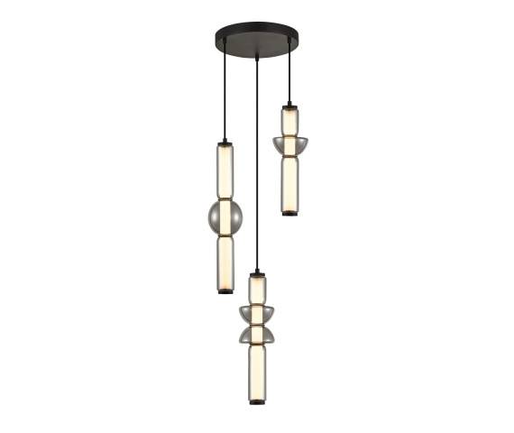 Lampa wisząca Bruni PND-27372-3A-57W-BK oprawa w kolorze czarnym ITALUX