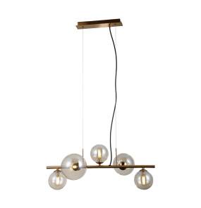 Lampa wisząca Canello PND-406007-5-HBR oprawa w kolorze miodowego mosiądzu ITALUX