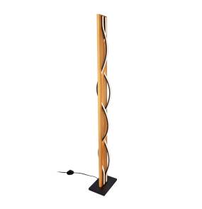 Lampa podłogowa Conato FL-23848-30W-BK-GD oprawa w kolorze czerni i drewna ITALUX