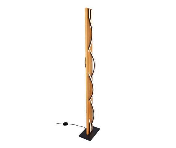 Lampa podłogowa Conato FL-23848-30W-BK-GD oprawa w kolorze czerni i drewna ITALUX